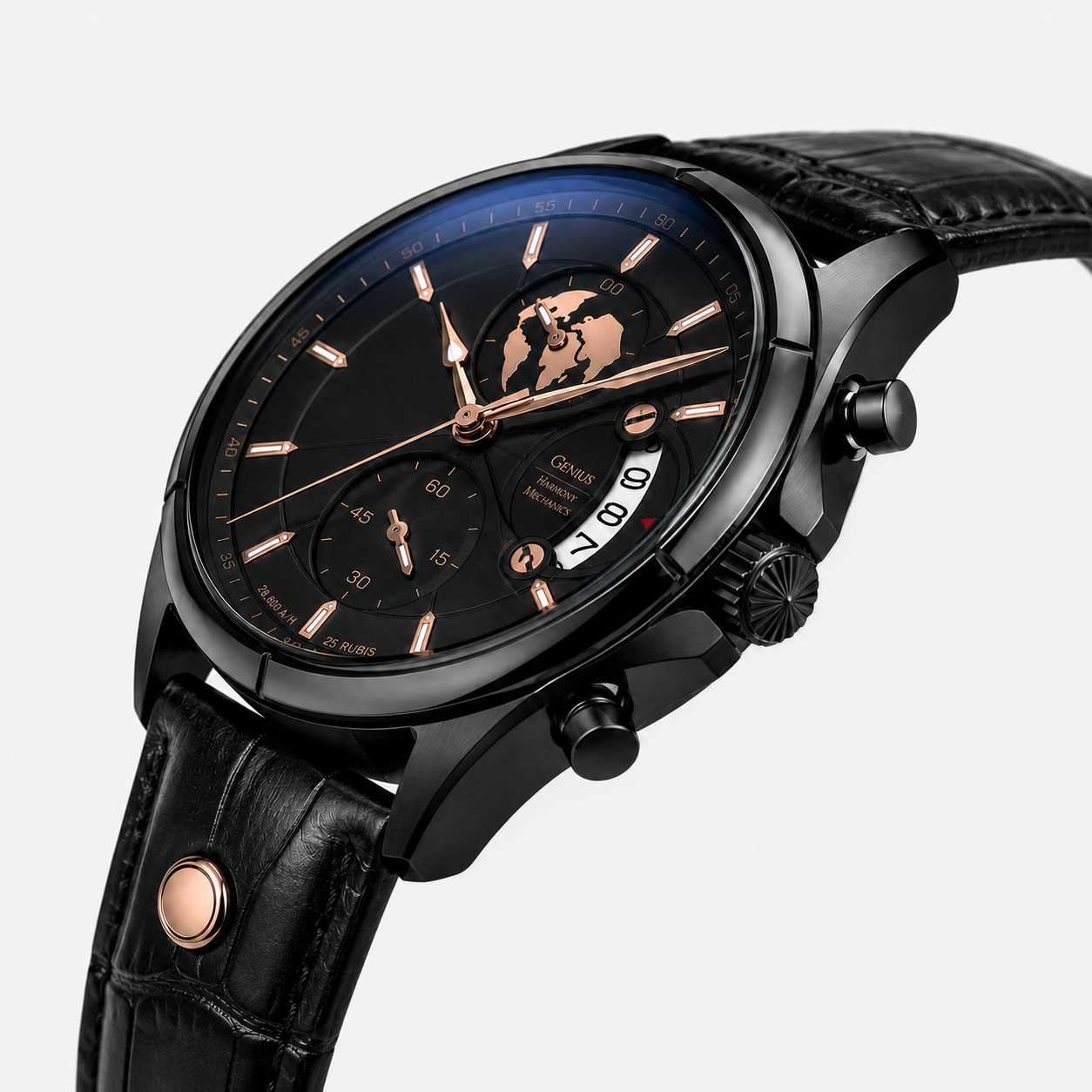 Lifestyle photo of the Meridian Eclipse Rose men's watch