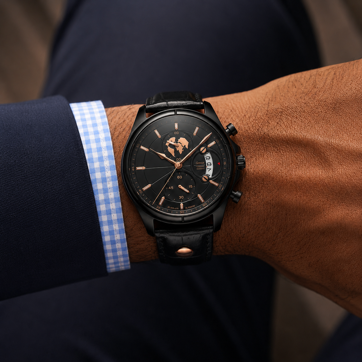 Meridian Eclipse Rose worn on the wrist - rose-gold watch by NORD 1975