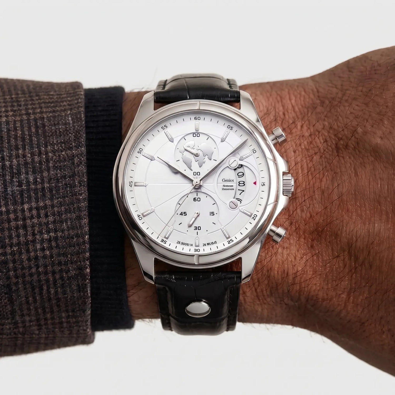 Meridian Ivory Steel worn on the wrist - minimalist watch by NORD 1975